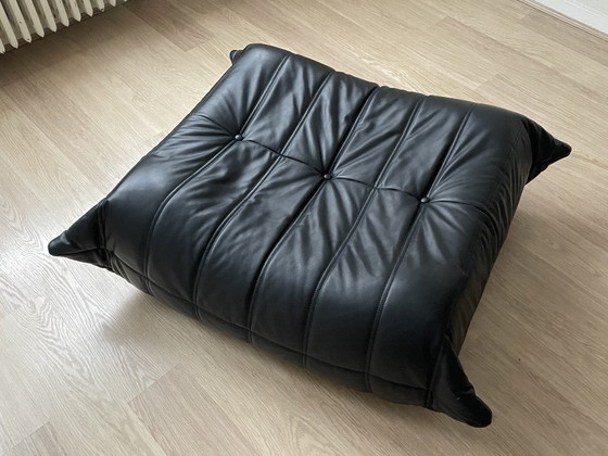 Image 1 of Identical Replica Ligne Roset Togo Sofa – Black Leather – 100% Italian Leather