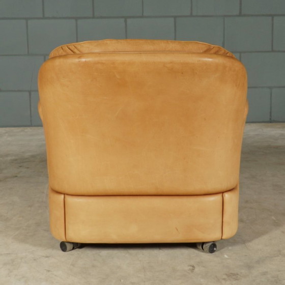 Fauteuil vintage en cuir avec repose-pieds – Hans Kaufeld – Années 1970 – Leather (photo 5 of 16)