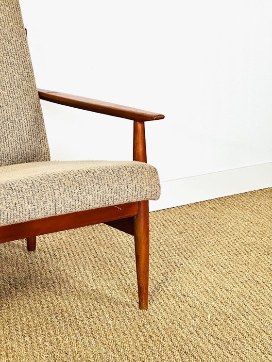 Image 1 of Poltrona scandinava vintage in teak e tessuto testurizzato, 1960