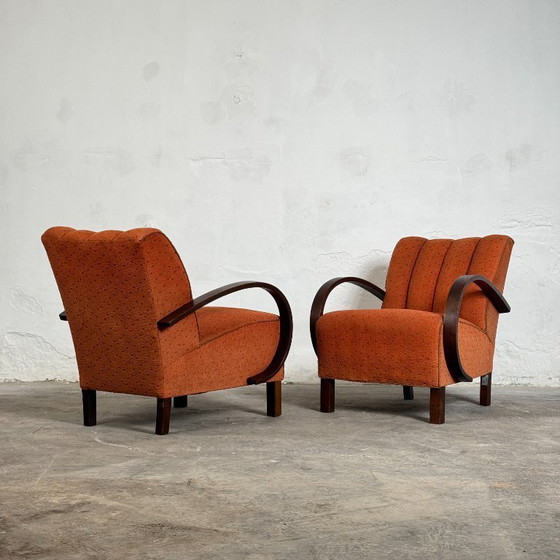 Image 1 of Coppia di poltrone Halabala H-410, anni '30 – Art Déco cecoslovacco
