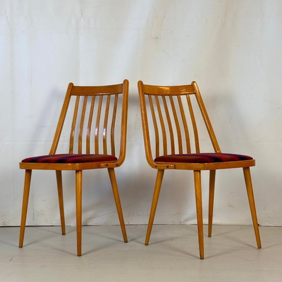 Image 1 of Satz von 4 ungarischen Esszimmerstühlen von Gabriel Frigyes, 1960er Jahre