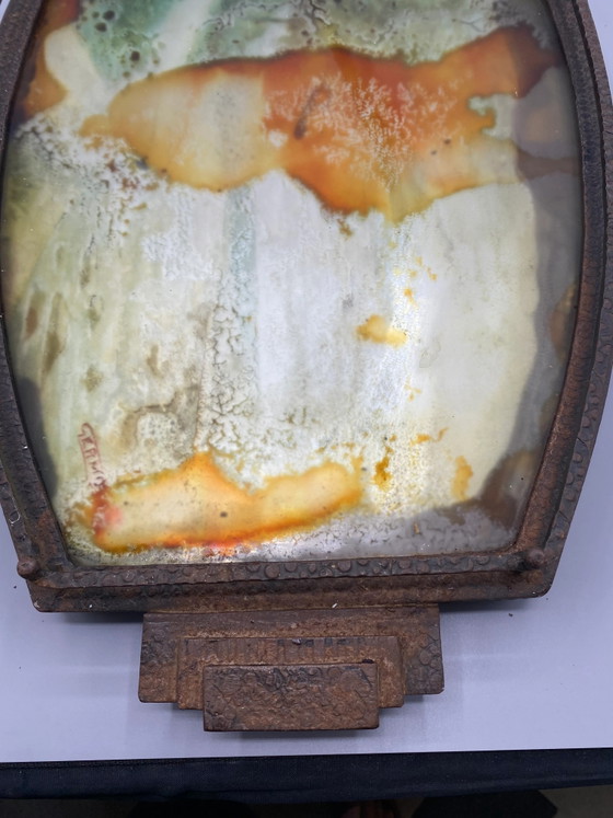Grande vassoio Art Déco in ferro martellato firmato Germonde, circa 1930 – Oggetti decorativi, Wood, Glass (photo 2 of 10)