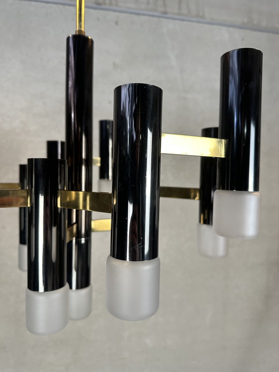 Image 1 of Lampadario vintage "esagonale" nero e oro - Boulanger