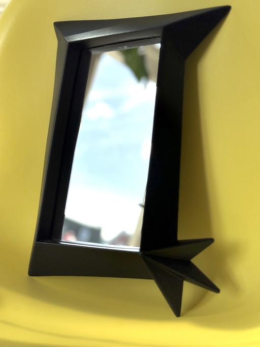 Vintage IKEA Fensterbankspiegel schwarz – Design von 1996 / Memphis-Stil – selten