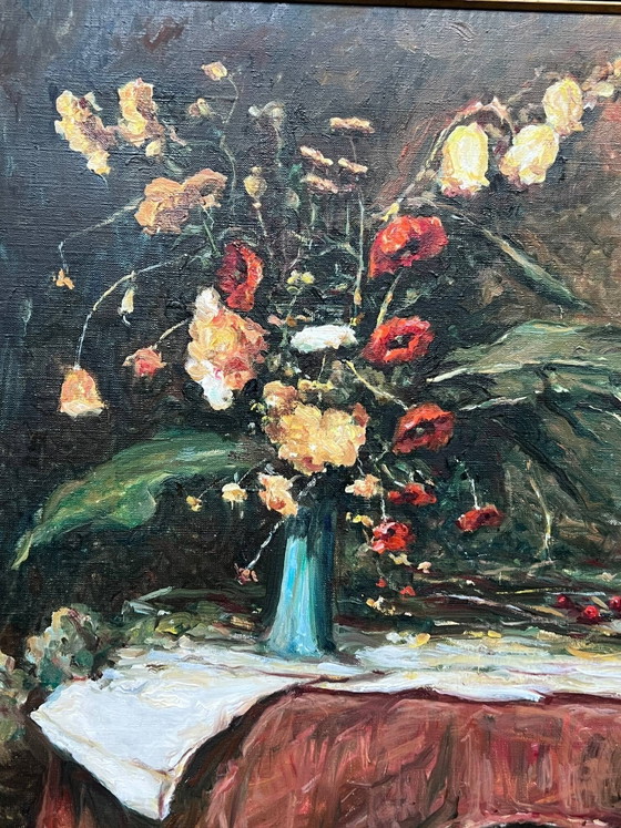 Gyula Takács (1905–2002). Still life with flowers. – Paintings & Drawings, Canvas (photo 5 of 7)