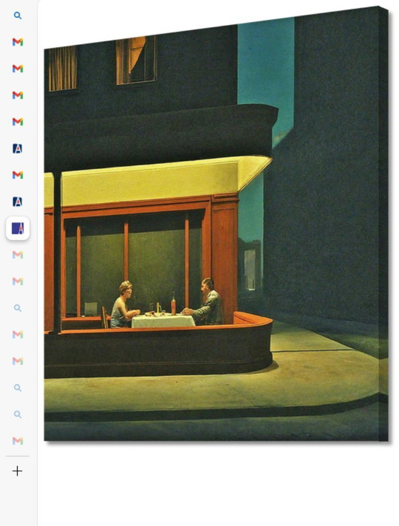 Image 1 of Edward Hopper--Late Night Dinner for Two (on canvas)