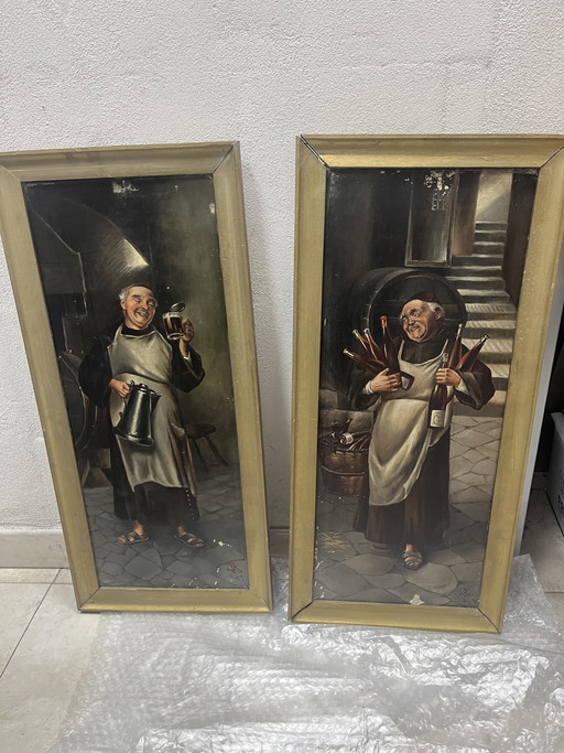 Oil Paintings on Canvas - "Monks in the Cellar" 1909