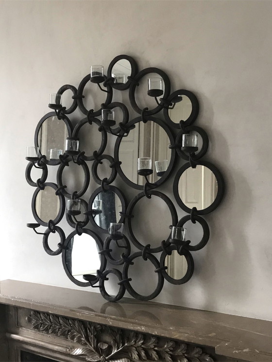 Miroir Fait Main – Décoration, Chrome, Bois (photo 5 of 5)