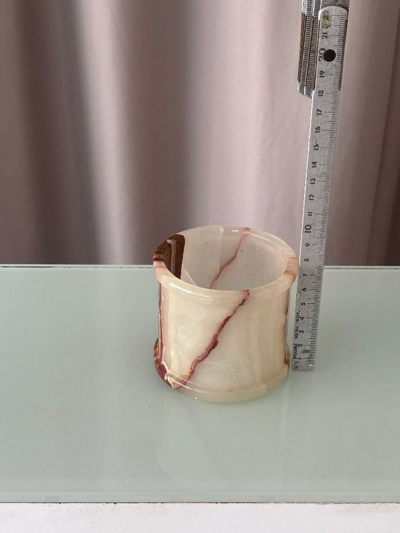 Vintage Onyx Cachepot / Pennenhouder – Decoratieve objecten, Stone (photo 6 of 7)