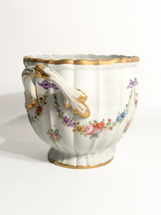 Vase cache-pot en porcelaine parisienne des années 1950 (photo 4 of 7)