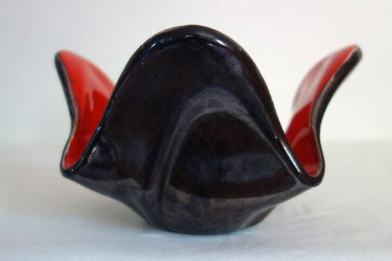 Image 1 of Jarrón vacío de bolsillo con forma de pañuelo de cerámica de los años 50/60 en Francia.