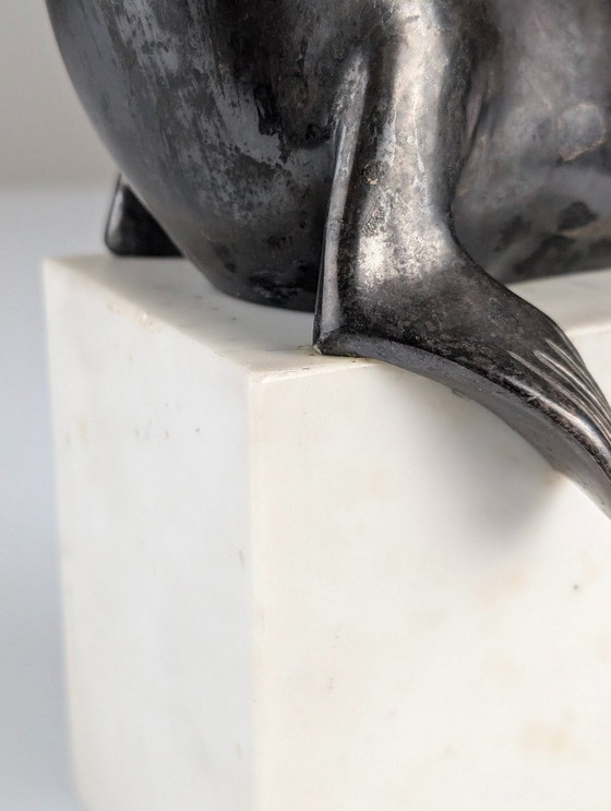 Image 1 of Marcel-André Bouraine Art Deco Sea Lion Sculpture, 1920s