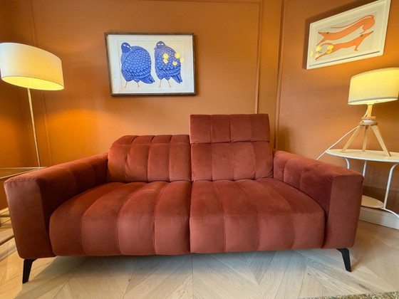 Natuzzi Editions Italiaanse fluwelen bank – 2 zitsbanken, Velvet (photo 3 of 5)