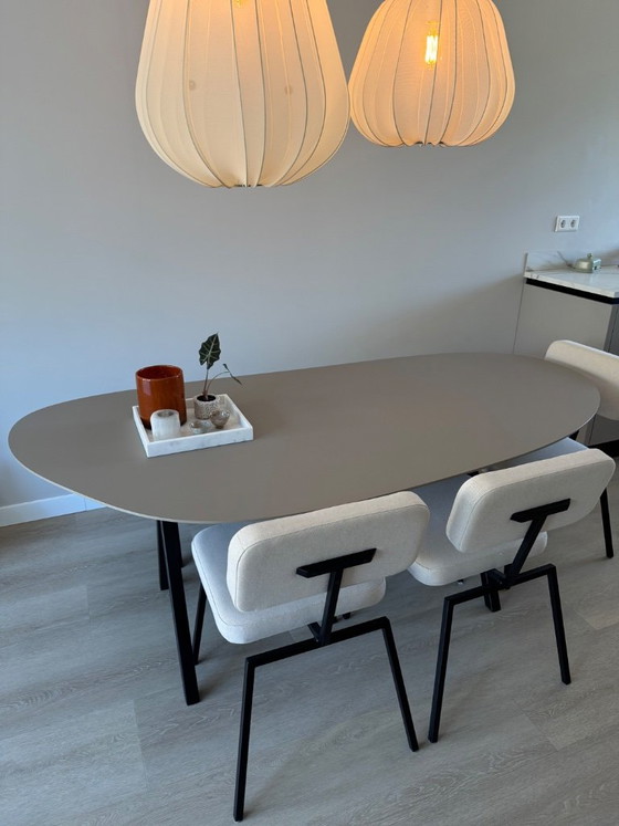 Studio Henk Slim X-Type Dining Table with Bench and Chairs – Dining set, Metal (photo 6 of 8)