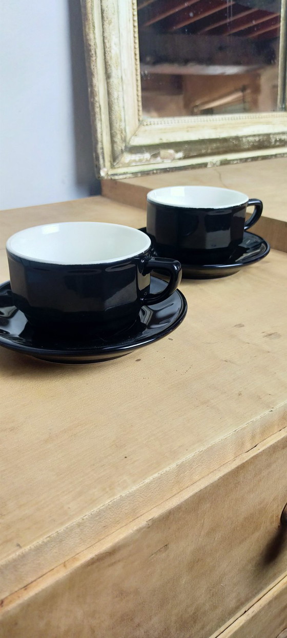 Image 1 of APILCO Flora Lunch Cup Set – Black and White