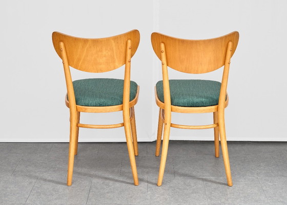 Set of 4 Dining Chairs, Jitona, 1960s, Czechoslovakia, Textile, Wood, Beige (photo 7 of 15)