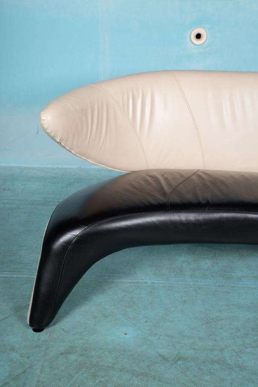 Space age Wing sofa Roche Babois 80s two tone design sofa