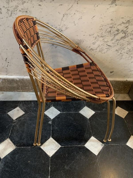Vintage Italian Garden Patio Scoubidou Armchairs, 1950s, Set of 6 – Plastic, Iron, Italian Design (photo 11 of 18)
