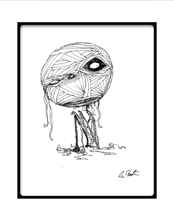 Image 1 of TIM BURTON - Oyster Boy (1958) - Officiële gesigneerde gelimiteerde print -20X30cm