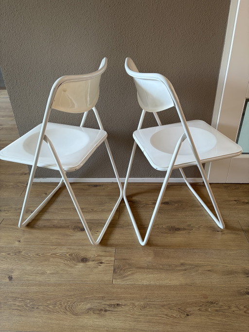 2 Vintage IKEA Folding Chairs TED Niels Gammelgaard – klapstoelen, Metal, Plastic (photo 2 of 11)
