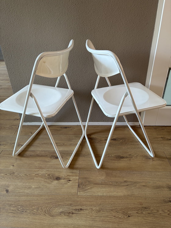 2 Vintage IKEA Folding Chairs TED Niels Gammelgaard – Metal, Plastic (photo 2 of 11)