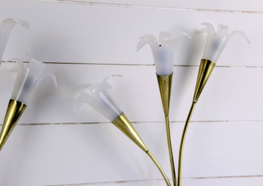 Applique a forma di fiore in ottone e lucite, metà del XX secolo, Maison Jansen, Francia Stephan M. Art Design Desire