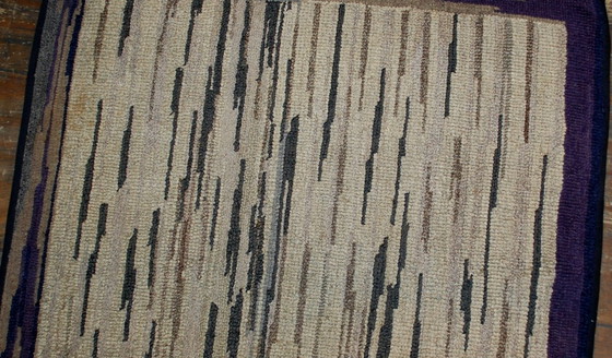 Image 1 of Handgemaakt antiek Amerikaans gehaakt tapijt 94 cm x 158 cm (3.1' x 5.2') uit de jaren 1900 - 1B502