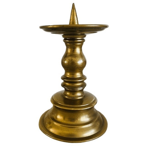 Image 1 of Chandelier ancien en laiton massif à balustre, années 1920