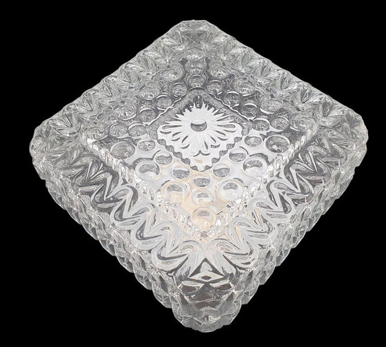 Image 1 of 2242 Lampada da soffitto massiccia in vetro a rilievo quadrato