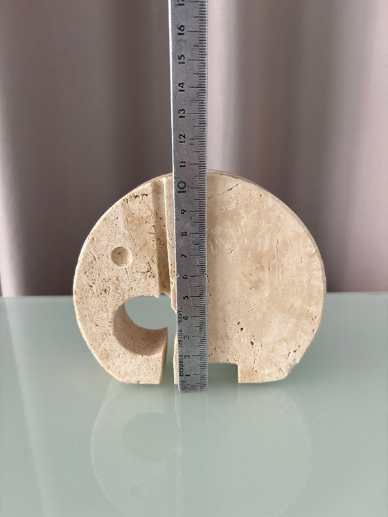 Fratelli Mannelli Travertine Elephant Sculpture / Letter Holder – Made in Italy – Vintage (photo 10 of 11)