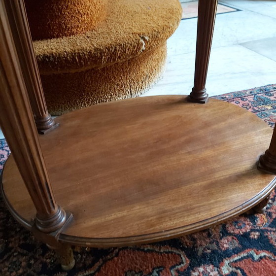 Image 1 of Antiker französischer Beistelltisch oder Nachttisch mit Intarsienarbeit, Frankreich