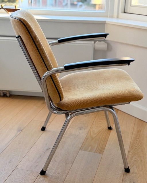Beautiful yellow Gispen de Wit chair with black trim