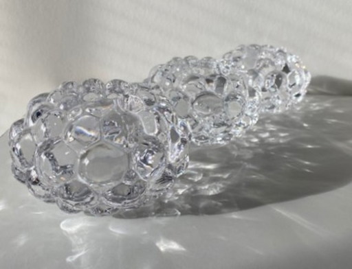 Orrefors Anne Nilsson 3 hermosos e icónicos candelabros de frambuesa