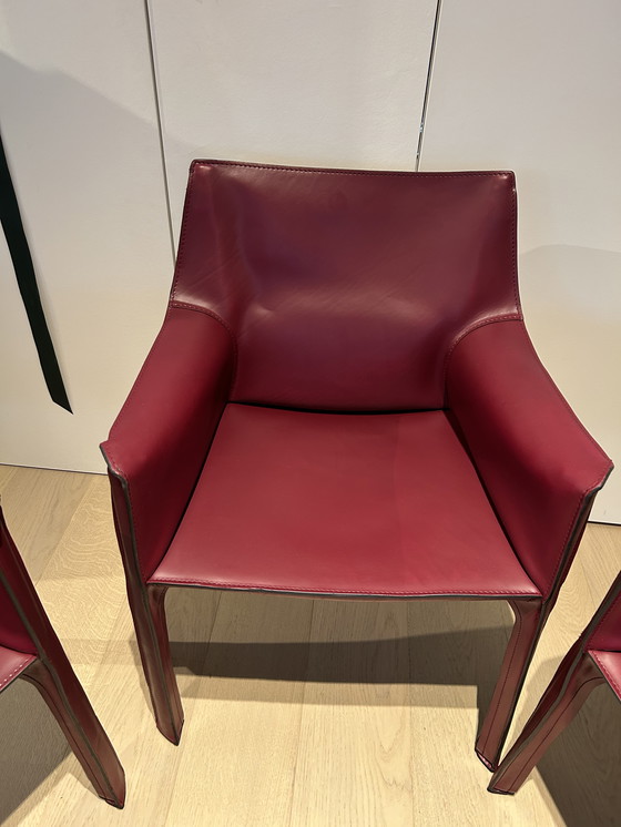 Image 1 of 4x Cassina stoelen bordeaux