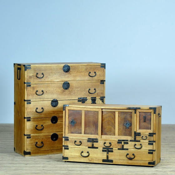 Japanese Tansu chest of drawers, circa 1880, Iron, Wood, Black (photo 13 of 14)