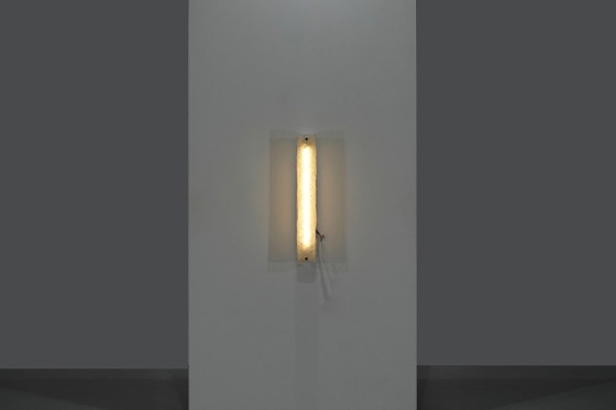 Aplique rectangular de cristal texturizado, Vidrio, Metal, Transparente, 1970 (foto 3 de 15)