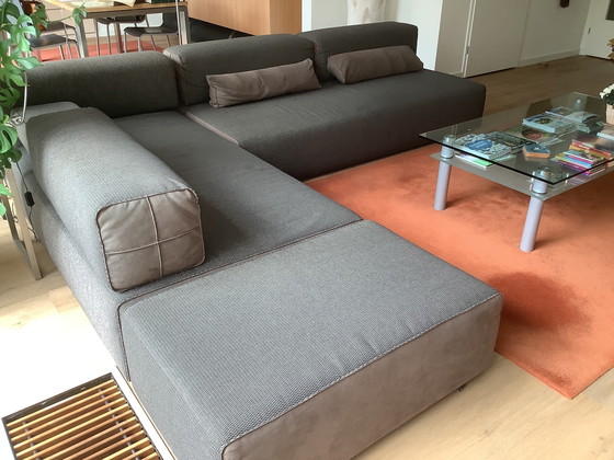 Image 1 of Sleek modular corner sofa Leolux (2x three-seater sofa and 1x footstool)
