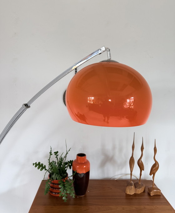 Lampe à arc réglable XL vintage, Italie années 70 – Lampadaires, Chrome, Metal (photo 4 of 9)