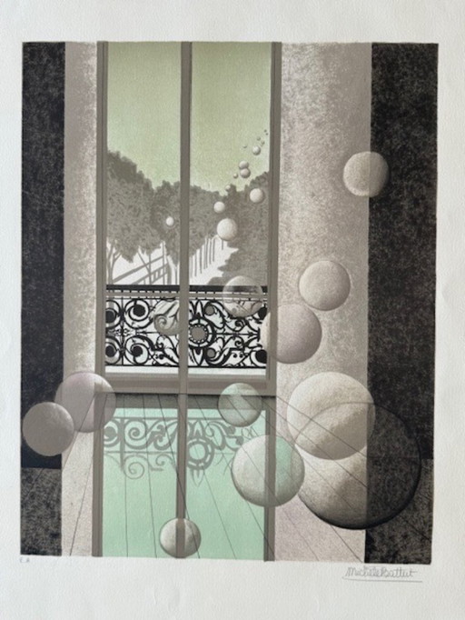 Litografia di Michele Battut