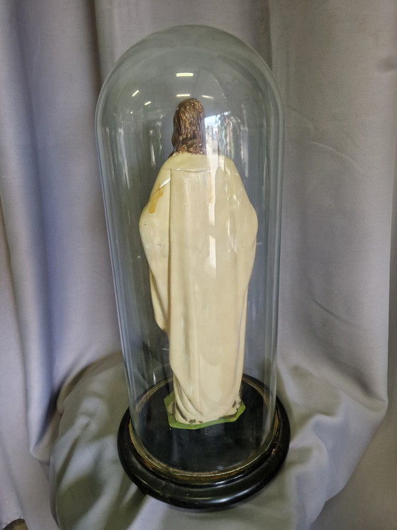 Image 1 of Religious statue under bell jar 55x20