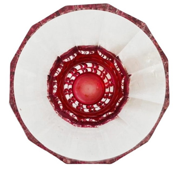 Image 1 of Jarrón de cristal Val Saint Lambert rojo transparente años 50