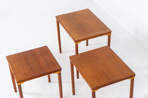 Image 1 of Set of 3 Nesting Tables by E.W. Bach for Toften Møbelfabrik (Denmark, 1960s)