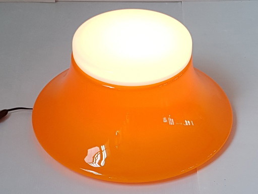 IMPORTANT 1970s VINTAGE SPACE AGE POP FLOOR OR TABLE LAMP IN GLASS 70'S