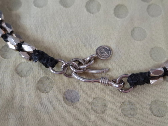 Image 1 of Verstelbare, flexibele armband van sterling zilver, geschikt voor polsen met een omtrek van 21,5 tot 23 cm.