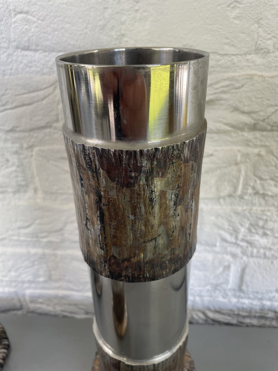 Image 1 of Satz von 3 brutalistischen Metallen aus Duitsland aus den Jahren 60/70