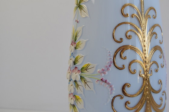 Image 1 of Antico vaso in porcellana dipinto a mano con doratura, inizio XX secolo