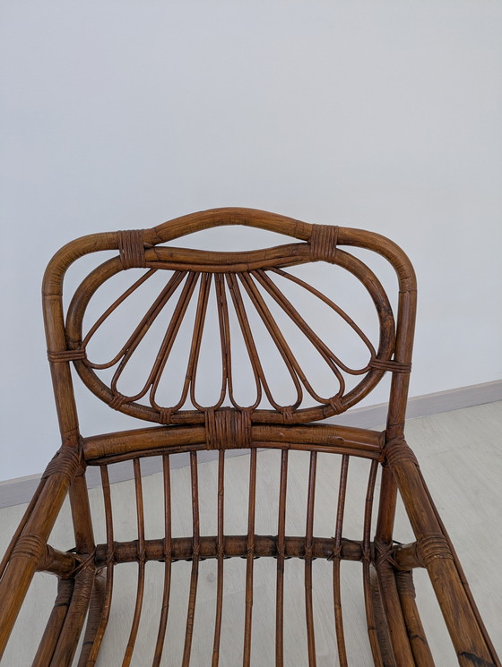 Image 1 of Salon en bambou - Fauteuils, table basse et porte-manteau - Vintage