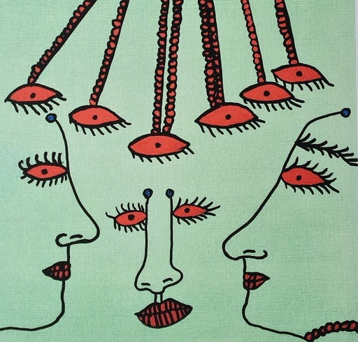 Naar Yayoi Kusama, Reflecting, Lithografie, jaren 1990