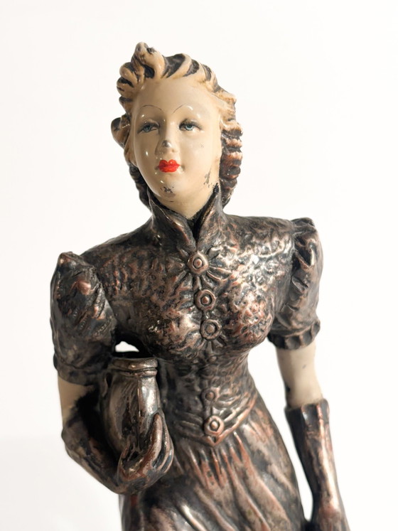 Ceramic Sculpture of a Lady with Fox Terrier by Ceramiche Mollica, 1940s (photo 9 of 9)
