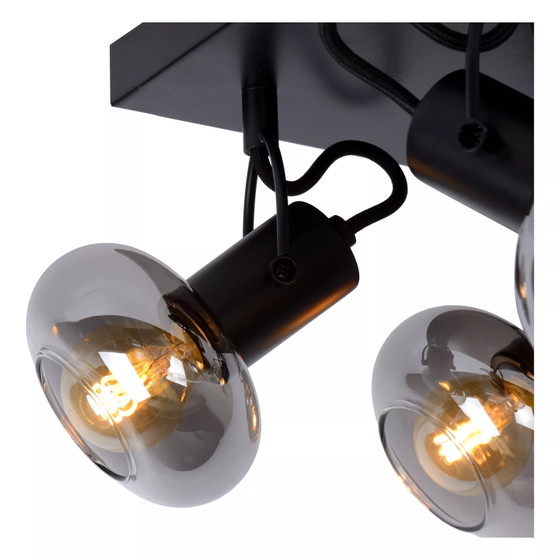 Lucide MADEE – Spot de plafond noir avec 4 douilles E14 – Métal (photo 4 of 4)